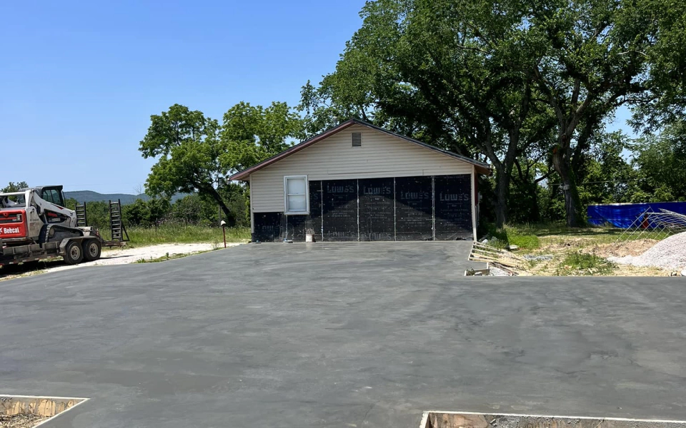 a recently finished driveway