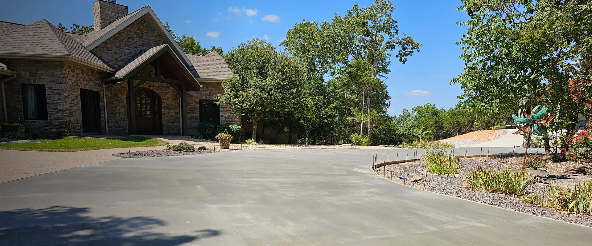 exterior view of a house with a new driveway